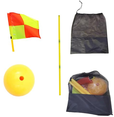 HanQZen Fußball-Eckfahnen Set (1,5m) – Robuste & portable Markierungsfahnen für Training & Spiele inkl. Mit AufbewahrungstascheEckfahnen-Set für Profis & Vereine – Schnell aufgebaut, extrem stabil!