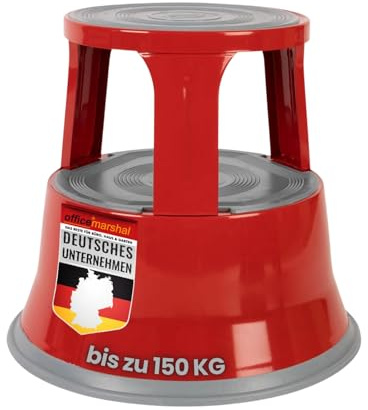 OfficeMarshal Rollhocker | Elefantenfuß | Stahl | Rot