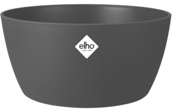 elho Brussels Schale 23 - Blumentopf für Innen - Ø 22.9 x H 10.8 cm - Schwarz/Anthracite