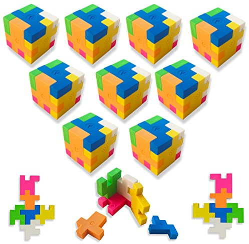 ICEPAPA, 9 Stück Würfelpuzzle Eraser, Radiergummi Kinder Puzzle. | als Mitgebsel kinder, Radiergummi kinder mitgebsel, Give aways kindergeburtstag oder Kindergeburtstag gastgeschenke