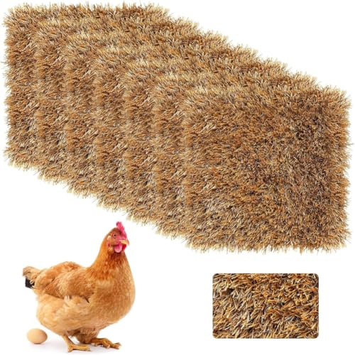 8 Stück Nistkasten Pads für Hühner 12''x12'',Waschbare Simuliertes Gras Hühnernestmatten,Geflügel-Nistkasten-Pads zum Legen von Eiern,Geflügel Hühner-Legeboxen Hühnerstall-Zubehör
