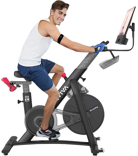 AsVIVA S11S Speedbike & Indoor Cycle, 21,5 Touchscreen, 18kg, 100 Stufen | Interaktives Cardio-Training mit 21,5 Full-HD Display & 360°-Sound. Leiser Heimtrainer inkl. Hanteln, Kinomap & Zwift.
