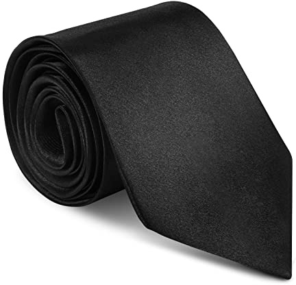 URAQT Herren Krawatten, Satin Elegant Krawatte 8 cm für Herren, Klassische Hochzeit Krawatte für Büro oder Festliche Veranstaltungen(Schwarz)