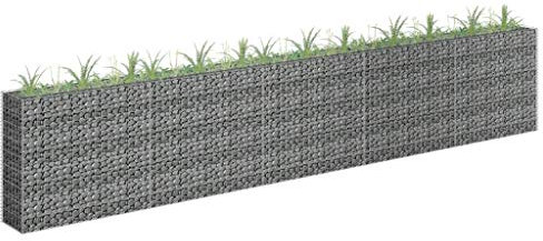 Buzaza Gabionen-Hochbeet Verzinkter Stahl 450×30×90 cm GabionenköRbe WasserzapfsäUle Garten Gabionen Zaun Gabionensteine