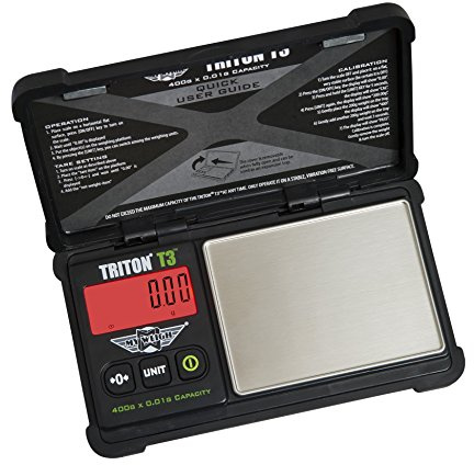 My Weigh T3 400 Triton, digitale Taschenwaage, Schwarz | Gepolsterte Hülle aus Gummi, stoßfeste Komponenten, Schutzdeckel, der auch als Ablage dient