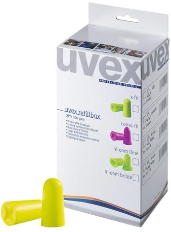 Uvex x-fit Einweg Gehörschutzstöpsel SNR 37 dB – Lärmschutz gegen Schnarchen & Umgebungslärm – hoher Komfort auch beim langem Tragen - 300 Paar Ohrstöpsel für Schlafen, Arbeiten, Partys & Konzerte