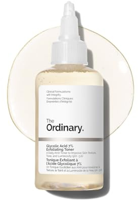 The Ordinary Glycolic Acid 7% Exfoliating Toner, Aufhellender und glättender täglicher Toner für einen gleichmäßigeren Hautton, 100ml