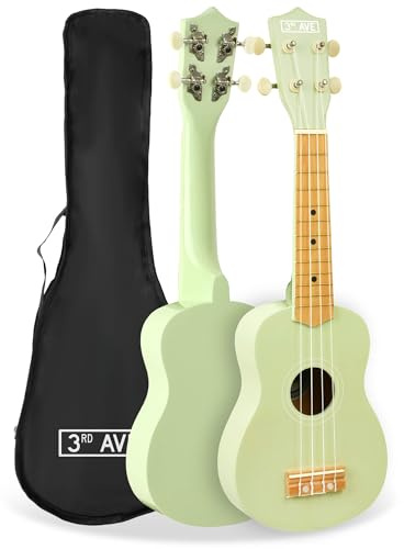 3rd Avenue Sopran-Ukulele Für Anfänger, 21 Zoll, 4 Nylonsaiten Mit Kostenloser Uke-Tasche – Pastellgrün – 1 Monat Kostenloser Online-Unterricht