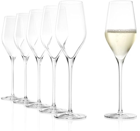 Stölzle Lausitz Champagner Gläser Exquisit Royal 6er-Set 265ml – Elegante Champagner-Cocktail Gläser ideal für Schaumweine – Kristall Sektgläser aus deutscher Herstellung – Spülmaschinen- & Stoßfest