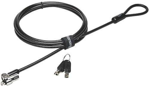 Kensington MicroSaver 2.0 Laptopschloss, Karbonstahlkabel 1,8 m lang, Starker Schließkopf mit 10 mm Durchmesser und T-Bar-Schließmechanismus , K65020EU