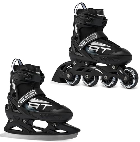 RAVEN Profession 2in1 Schlittschuhe Inlineskates Inliner für Kinder und Erwachsene verstellbar
