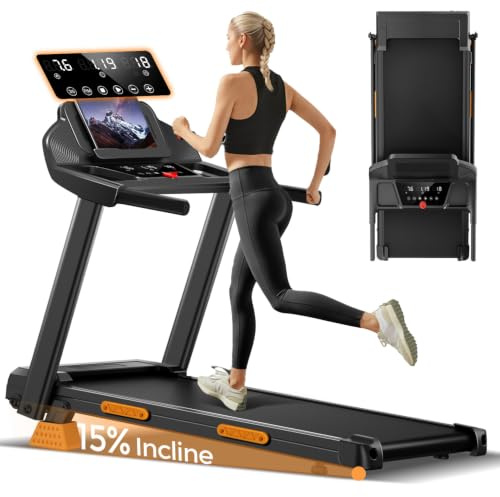 LONTEK Laufband für Zuhause mit Steigung | Laufbänder 12KM/H, Treadmill for Home mit Handgriff, Max Belastung 136KG