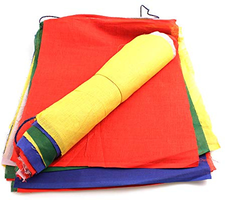 YAKEBA | Wunschfahnen traditionell - 8,80 Meter | 25 Fähnchen (je 32x38cm) | 100% Baumwolle | Girlande Stoff | Fahne Garten…