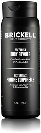 Brickell Men's Stay Fresh Körperpuder für Männer, Natürlich und Biologisch, Ohne Talkum, Absorbiert Schweiß, Hält die Haut Trocken (Parfümiert, 142 g)