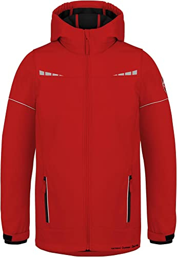 normani Kinder Winterjacke Wasserdichte Softshelljacke Skijacke Übergangsjacke Outdoorjacke mit Kapuze für Junge und Mädchen - Wassersäule: 11.000 mm Rot 170-176