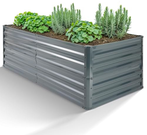 Arebos Hochbeet Metall 120x90x59 cm | Gartenbeet aus verzinktem Stahl | Pflanzbeet wetterfest & rostfrei | Rechteckiges Gemüsebeet für Garten & Terrasse | Hochbeet Bausatz ohne Boden