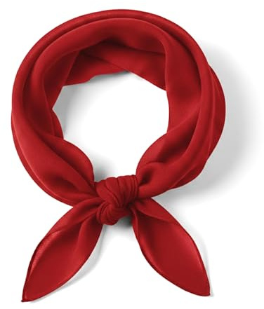 TigerTie Damen Nickituch Chiffon in einfarbig unicolor Halstuch - zartes Accessoire - 50 x 50 cm - Made in Italy