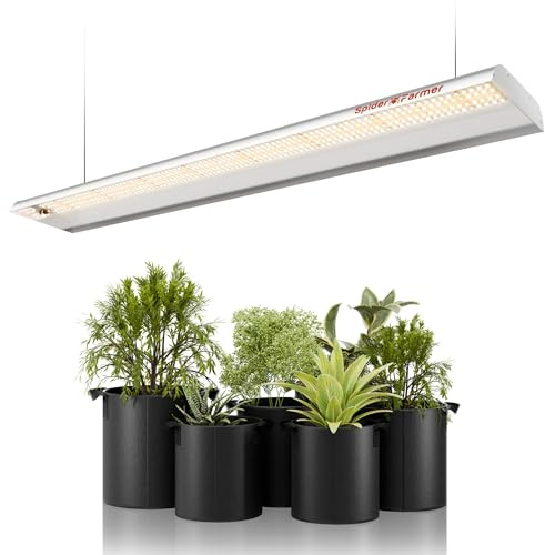 LED Pflanzenlampe Spider Farmer SF600 LED Grow Lampe Vollspektrum Grow Light Wachstumslampe für Zimmerpflanzen mit Reflektor Pflanzenleuchte Pflanzenlicht für Innen Gartenarbeit Gemüse Blume 384 LEDs
