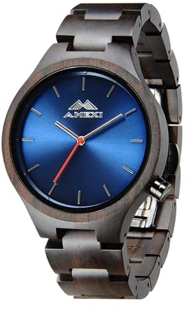 Holzuhr Herren mit Japanisches Quarzuhrwerk: Minimalistischer Naturstil Holz Armbanduhr - Herrenuhren für Alltag – Weihnachtsgeschenke Geburtstagsgeschenke für Väter Ehemänner Söhne