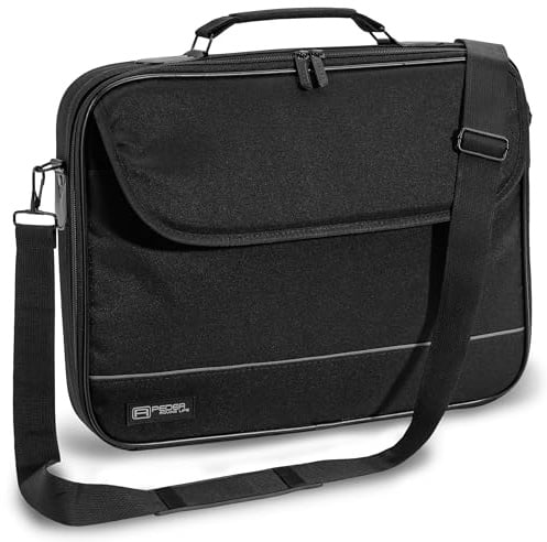 PEDEA Laptoptasche "Fair" Notebook-Tasche bis 17,3 Zoll (43,9 cm) Umhängetasche mit Schultergurt, Schwarz
