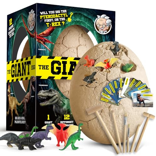 Dr. Daz Dinosaurier Ausgrabung Groß Ei Spielzeug für Kinder Dino Eier Ausgraben Geburtstag Party Set Kindergeburtstag Gastgeschenke Jungen Ab 6 7 8 9 10 Jahre