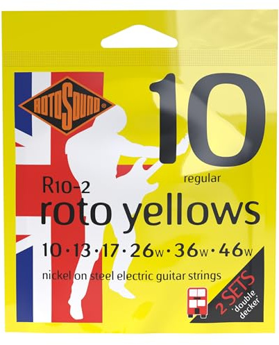 Rotosound Saiten für E-Gitarre Roto Nickel plated 2 Satz YELLOWS R10-2 Regular 10-46