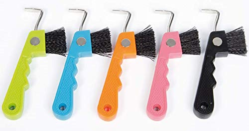 NETPROSHOP Hufauskratzer Hufkratzer mit Bürste und Magnethalterung, Farbe:Orange