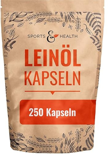 Leinöl Kapseln - 250 hochdosierte Kapseln - 1000mg pro Kapsel - Hochdosiert - Mit Vitamin E - Pflanzliches Omega 3-6-9