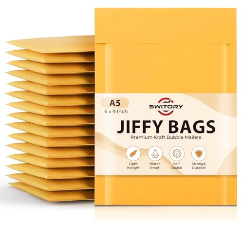 Switory 50pc 152 x 254 mm Gepolsterte Briefumschläge Versandtaschen Luftpolster Versandtaschen Briefumschläge A5 A4 Umschlag Packpapier Luftpolstertaschen