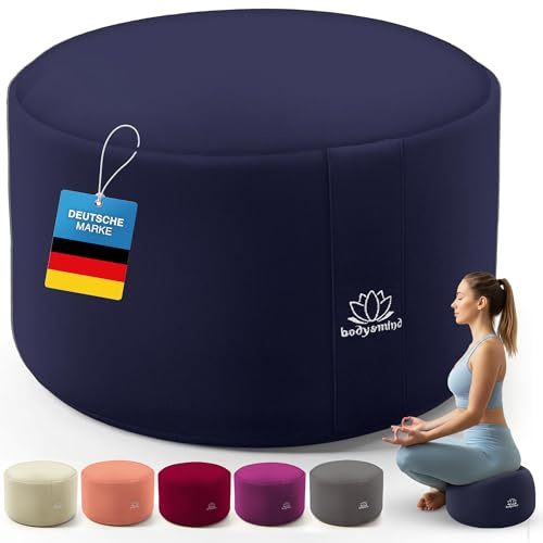 Body & Mind® Yogakissen Meditationskissen Boden Sitz-Kissen Polster für Meditation & Yoga; waschbarer Bezug und atmungsaktiver Premium Füllung; 18 cm Sitzhöhe