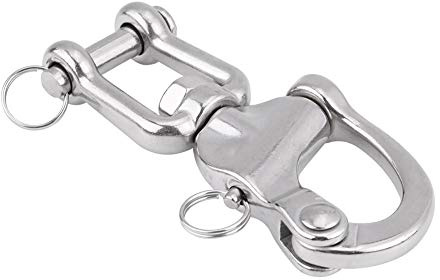 Schnappschäkel Groß Kutsche-Für Schnappschäkel 128Mm - Edelstahl-Wirbelschäkel, 316 Edelstahl-Wirbelschäkel Für Segelboot-Spinnaker-Fall(128Mm)