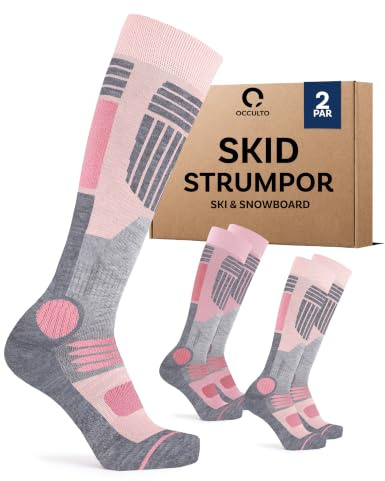 Occulto 2 Paar DAMEN SKISOCKEN mit POLSTERUNG in verschiedenen Farben, THERMO WINTERSOCKEN für SKI und SNOWBOARD