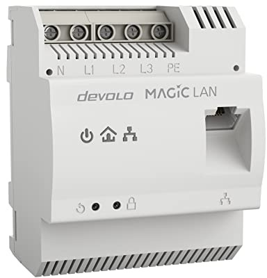 devolo Magic 2 LAN DINrail Powerline Hutschienen Adapter, bis zu 2.400 Mbit/s, Internet aus dem Verteilerkasten, professionelles Heimnetzwerk, grau