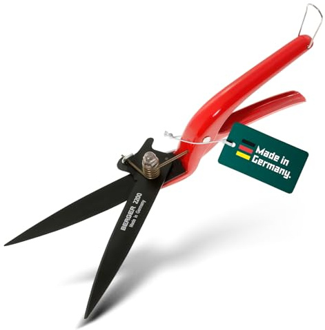 BERGER Rasenkantenschere 2200 | Einhand-Grasschere mit antihaftbeschichteten Klingen | Handrasenschere für präzise Kantenschnitte an Mauern & Zäunen | Für Links- & Rechtshänder | Made in Germany