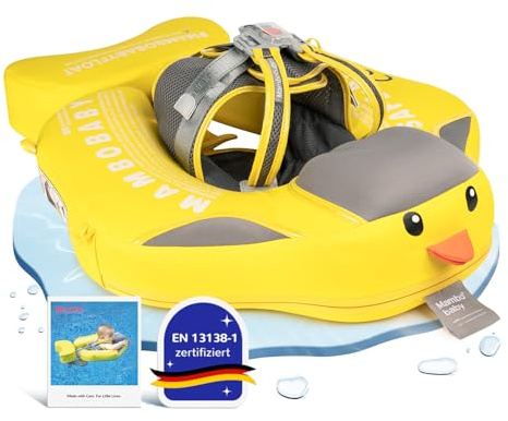 HECCEI Premium Schwimmring Baby Pannensicher, Mambobaby Nicht Aufblasbarer Schwimmhilfe, Hautfreundlicher Schwimmreifen Baby Perfekte Schwimmtrainer Swim Float für Baby 3-24 Monate