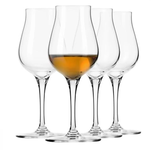 Krosno Avant-Garde Degustationsgläser 125 ml, 4er Set – Bleifreies Kristallglas, Snifter-Form, Für Brandy, Cognac, Rum & Whisky, spülmaschinengeeignet, Made in Europe