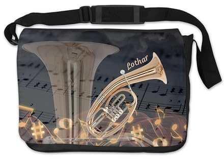 Notentasche zum Umhängen für Tenorhorn - Personalisiert mit Namen | Praktisches Musikaccessoire | Ideale Geschenkidee für Musiker