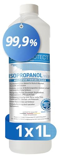 Nanoprotect Isopropanol 99,9% | 1 Liter Reiniger | Hochprozentiger Isopropylalkohol | IPA Reinigungsalkohol für Haushalt und Elektronik | Made in Germany