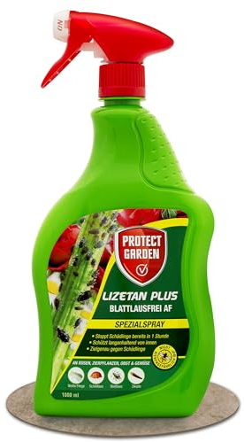 PROTECT GARDEN Lizetan Plus Blattlausfrei AF Spezialspray gegen Blattläuse an Rosen, Zierpflanzen, Obst und Gemüse, 1 Liter