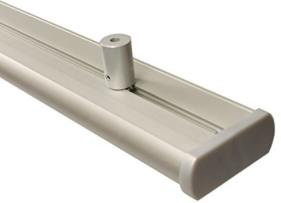 Aluminium Gardinenschiene 3 läufig in alu Silber mit Deckenträgern, 200 cm