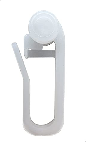 100 Stück Gardinenrolle Gardinenröllchen 8 mm mit extra langen Faltenleghaken für Kunststoffschienen mit 4 mm Laufkanal wie MHZ, Gardinia, SMplus