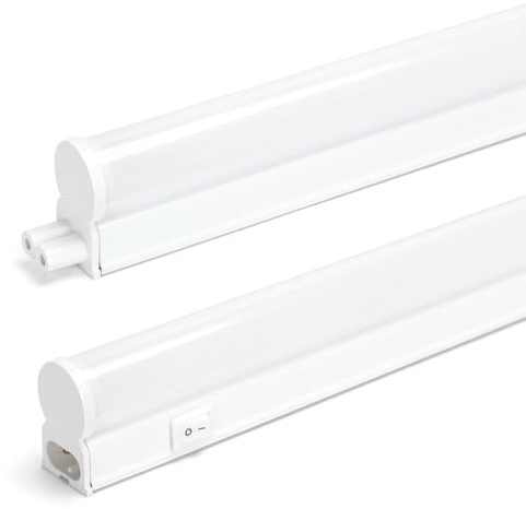 Koppelbare LED Unterbauleuchte Lichtleiste 90cm warmweiß 3000K 1320lm flimmerfrei blendfrei mit An/Aus-Schalter, 60cm Netzkabel mit Euro-Stecker Typ C auf C7 & Montagezubehör, L880xB23xH34mm