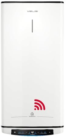 Ariston Velis Pro Wifi Elektrischer Warmwasserbereiter, niedriger Stromverbrauch, mehrere Positionen, 50 Liter, flach, WLAN und ECO-EVO-Funktion, 79,7 x 27,5 x 51,1 cm, Installation in Spanien