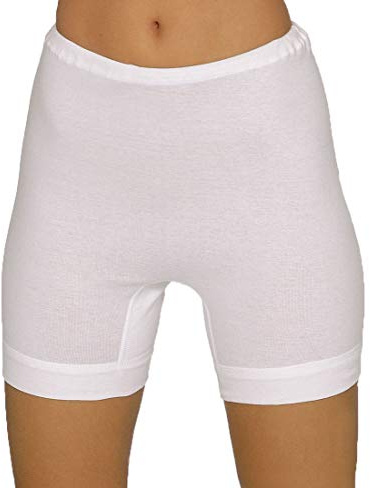 Creative by Normann 2erpack Damen Pagen-Schlüpfer mit längerem Bein weiß ohne Seitennähte aus 100% Baumwolle