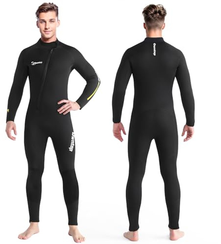 Owntop 5mm Neoprenanzug für Herren Damen– Neopren Tauchanzüge Stretch Langarm Einteilig Frontreißverschluss UPF50+ Thermisch Verdickende für Tauchen Surfen Schwimmen