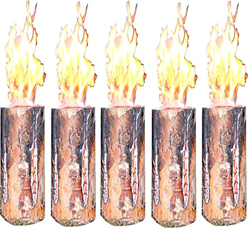 Schwedenfeuer 5 Stück Baumfackel Finnenfackel Gartenfackel Fackel H 35 cm D 14-20 cm