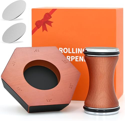 Messerschärfer Profi, Knife Sharpener mit 4 Schleifscheibe, Scharfe Küchenmesser herstellen, Einfaches Messerschleifer Set - für 12°/15 °/17°/19°/22°/25° SchäRfwinkel