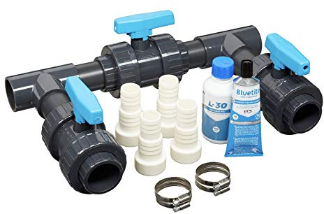 well2wellness Pool Bypass-Set Basic für Schwimmbad-Wärmepumpen | Steuerung der Wasserzufuhr für eine optimale Temperaturregulierung | Kompatibel mit Allen Pool-Solarheizungen | 19-teiliges Set