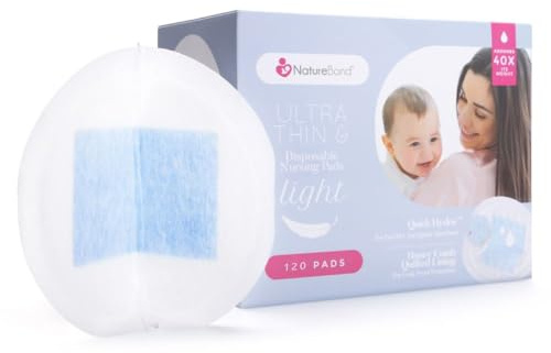 NatureBond Einweg-Stilleinlagen Ultradünn 120 Stück Still-Einlagen, leichte, konturierte und hochsaugfähige Still-BH-Einlagen