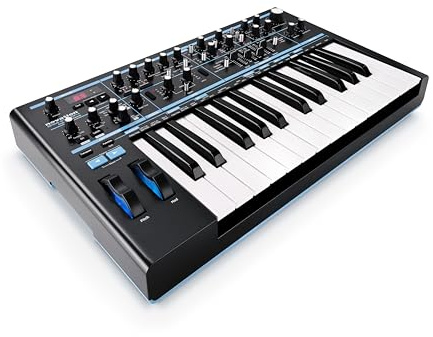 Novation Bass Station II Analoger Mono-Synthesizer | USB, 25 Tasten (Standardgröße), Aftertouch, 2 analoge Oszillatoren + Suboszillator, 2 Filter, Overdrive, Arp, paraphoner Mode